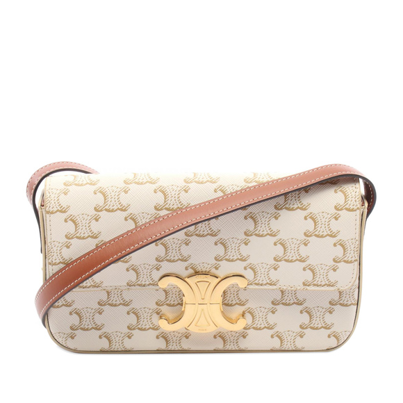 Pre-Loved Celine Triomphe Coated Canvas Claude Shoulder Bag - Picture 1 of 7